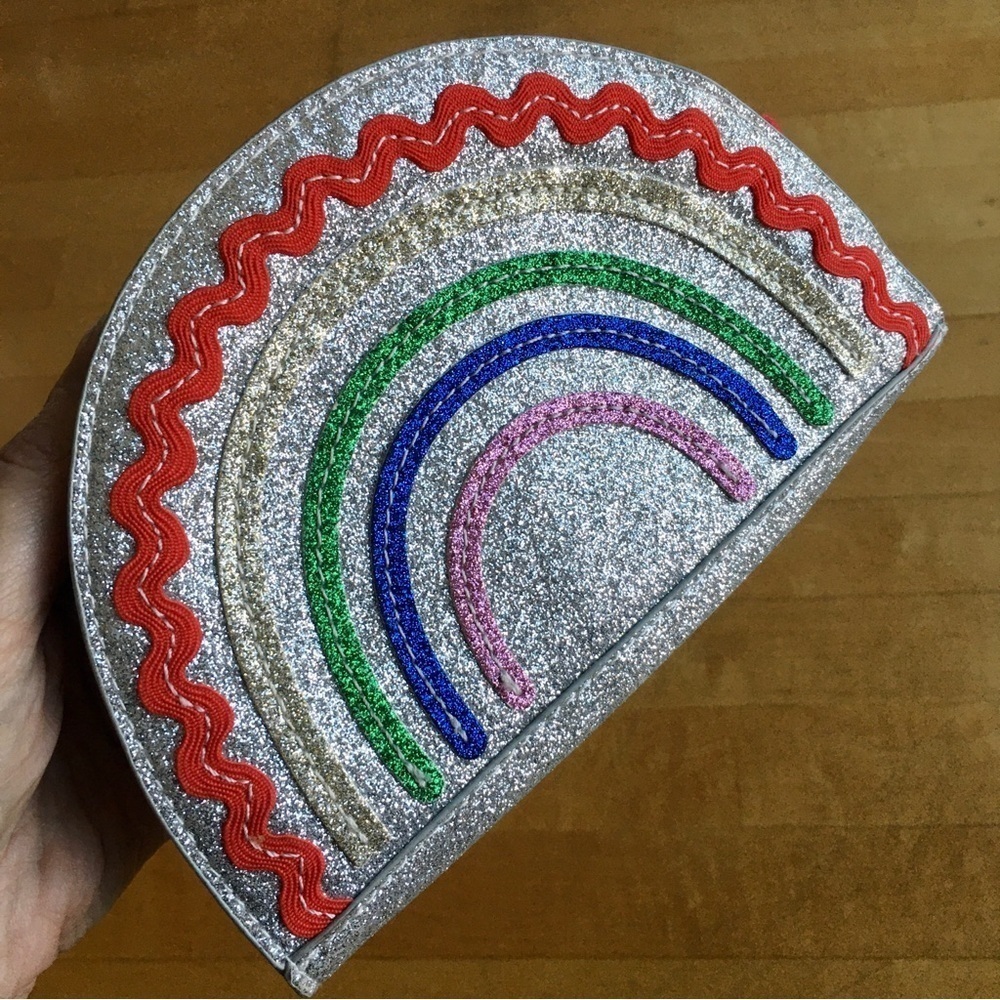 Silver Glitter Rainbow Zip Purse - Picture 4 of 14